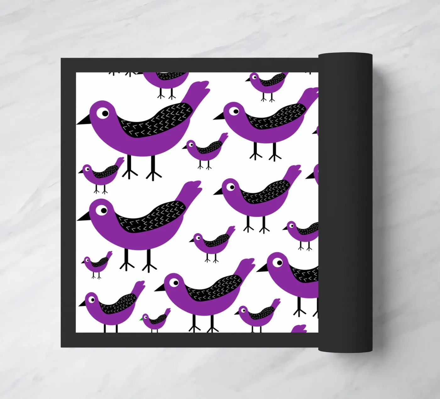Purple birds pattern zerbino da baobabprintstore