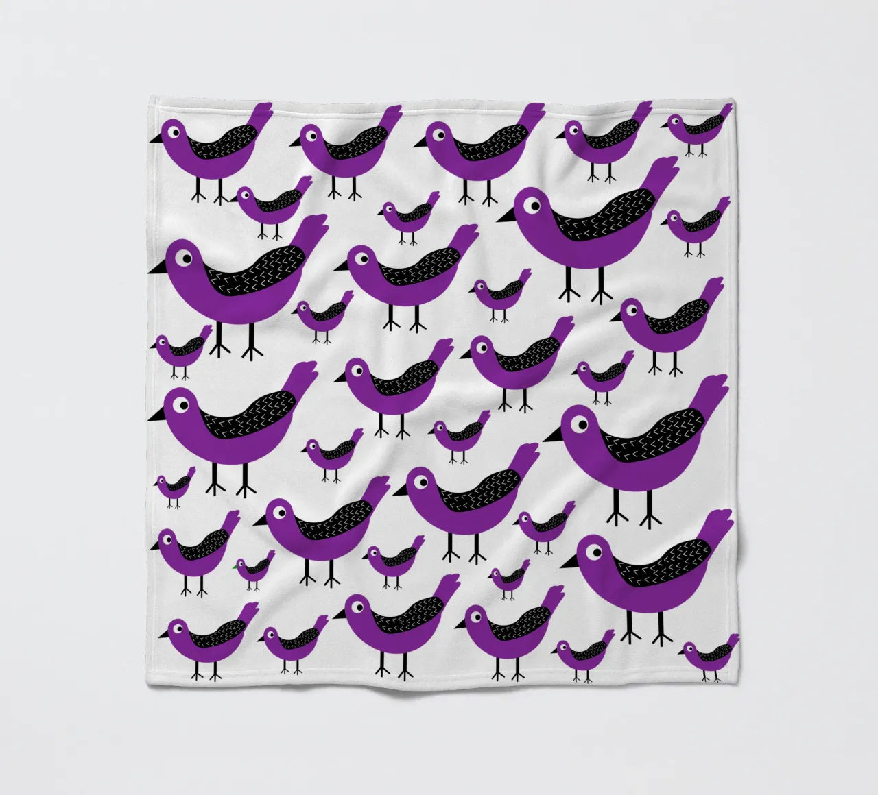Purple birds pattern coperta in pile da baobabprintstore