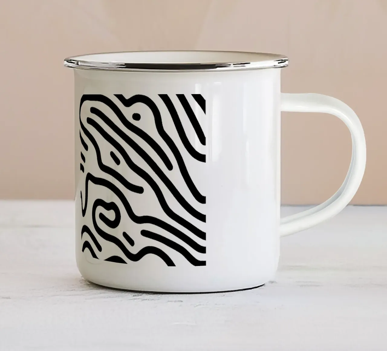 Black & White 4 tazza in smalto da Rezh creations