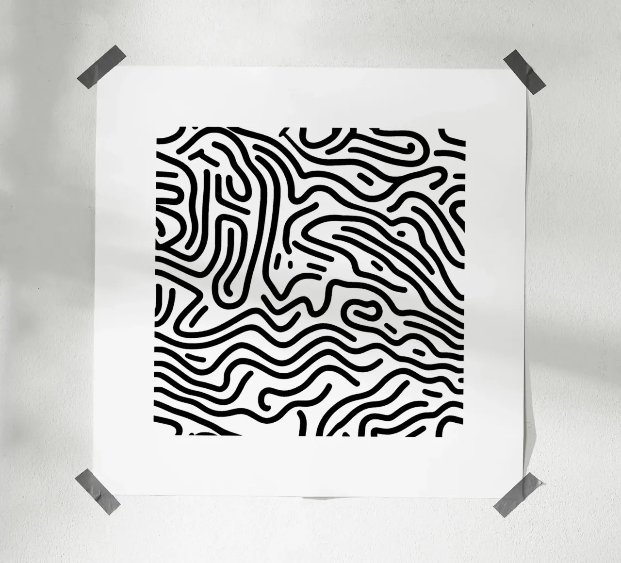 Black & White 4 poster con telaio in plastica da Rezh creations