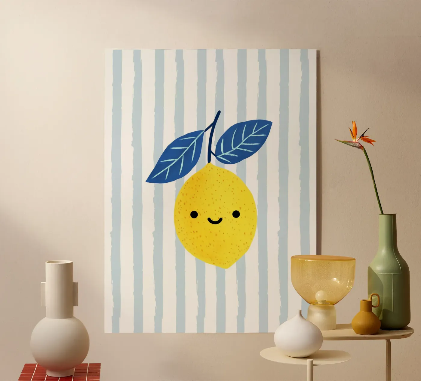 Smiley Zitrone Acryl-Glas von Littleleo