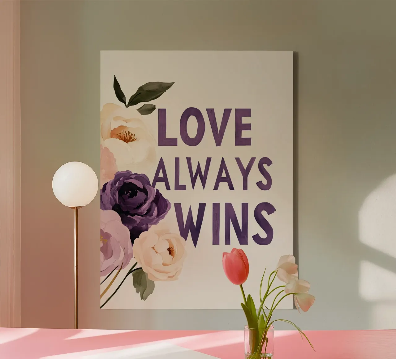 Love Always Wins tela con Cornice a cassetta da treechild