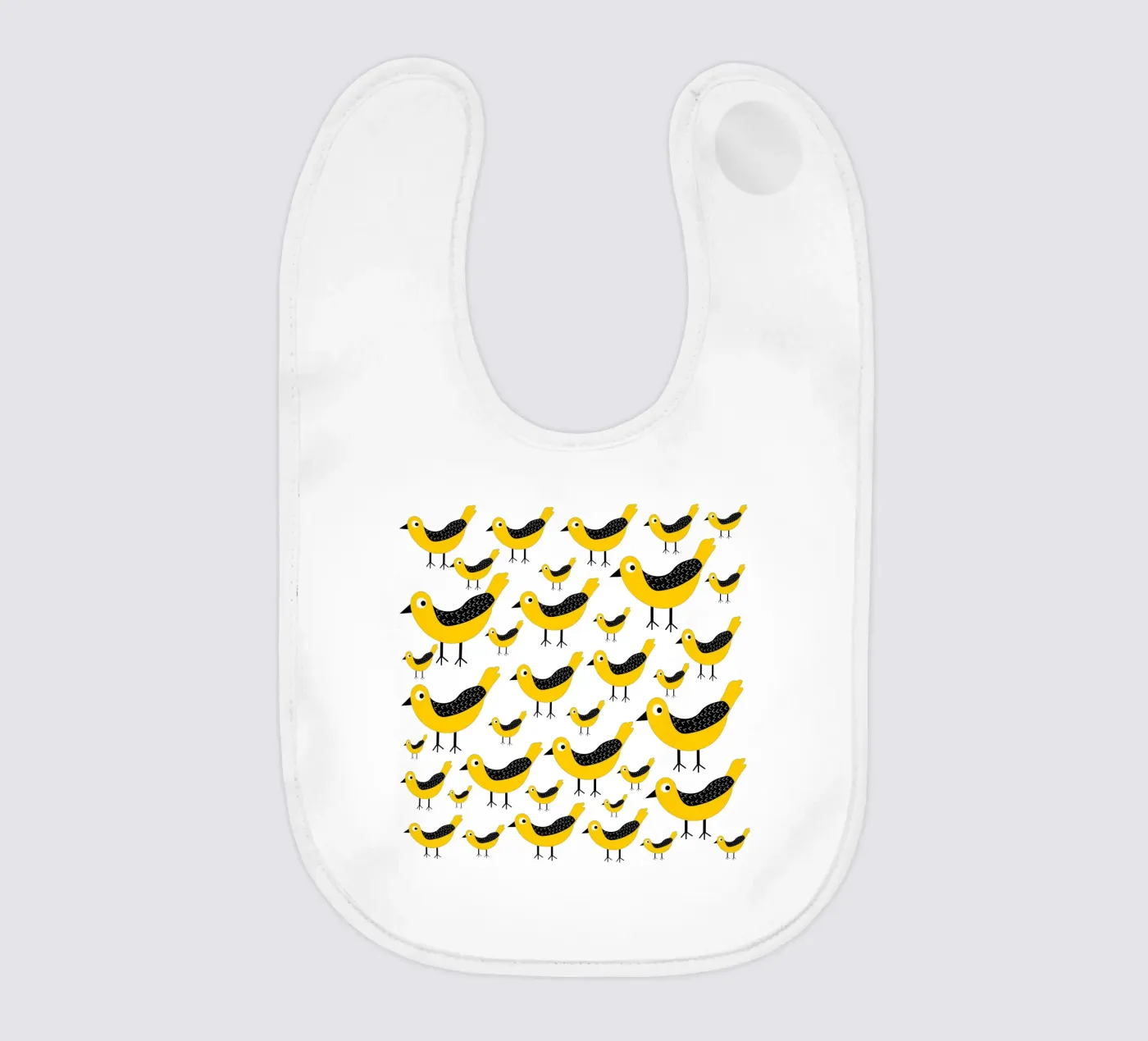 Yellow birds pattern bavaglino da baobabprintstore