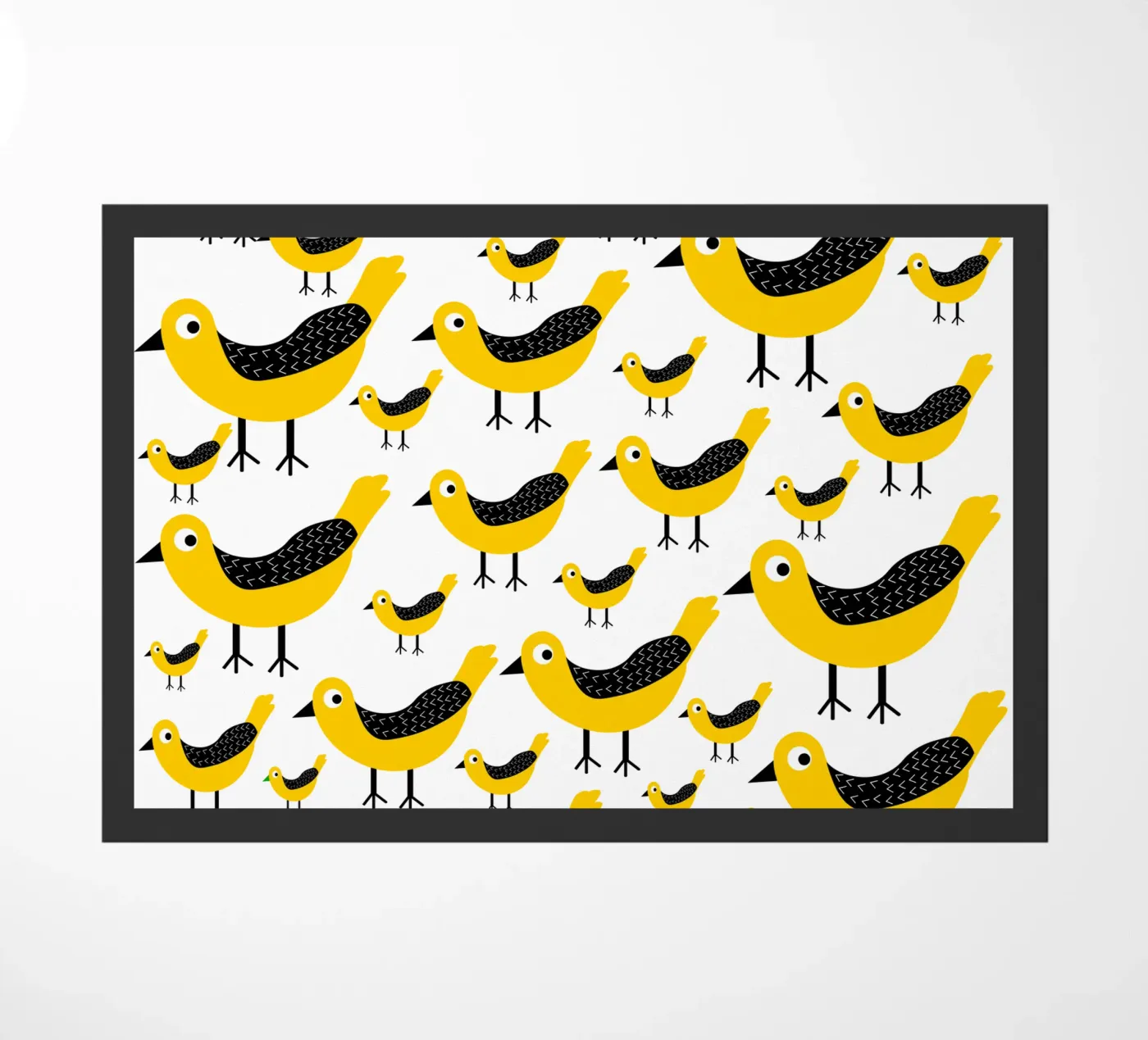 Yellow birds pattern zerbino da baobabprintstore