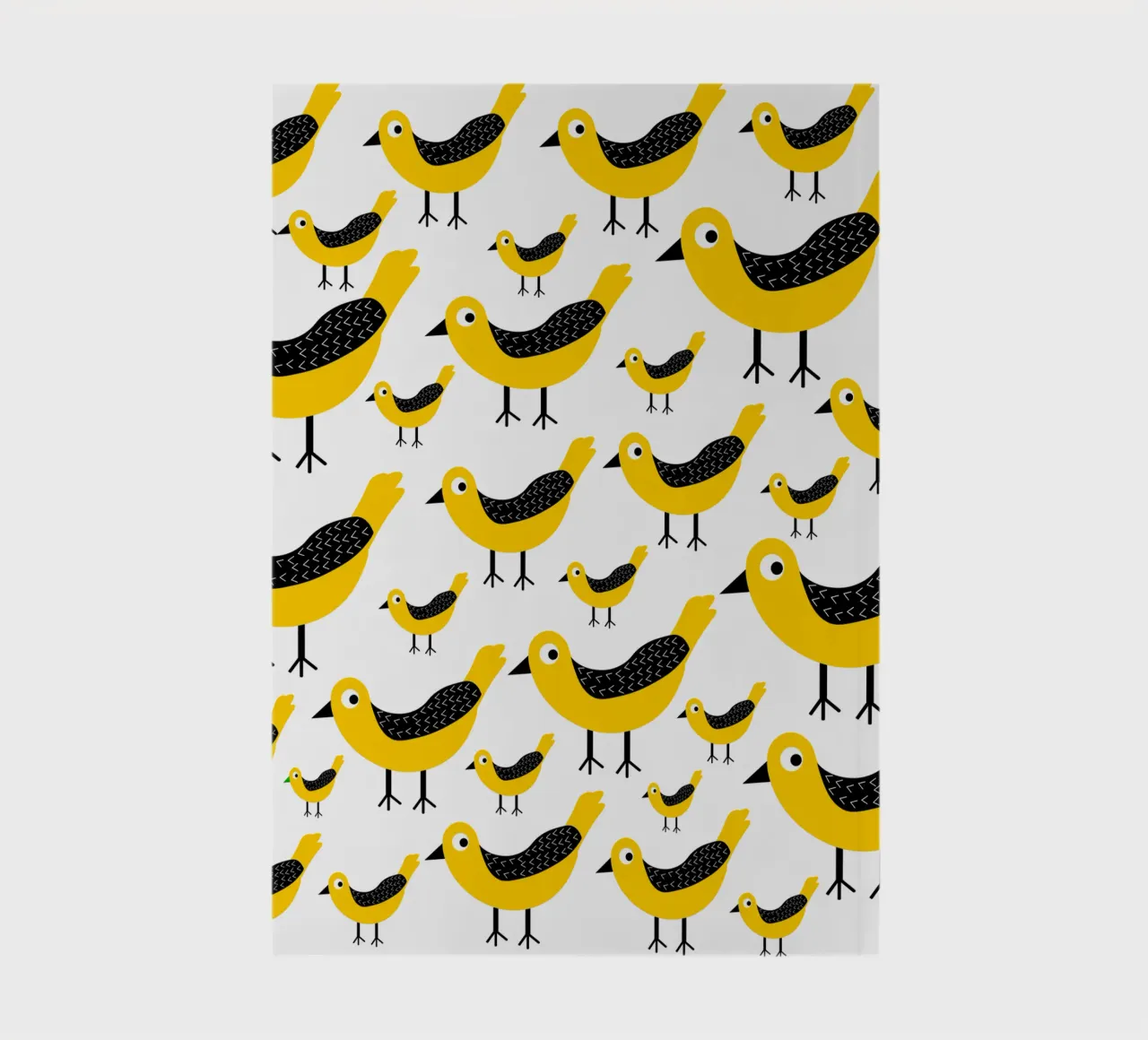 Yellow birds pattern notebook by baobabprintstore