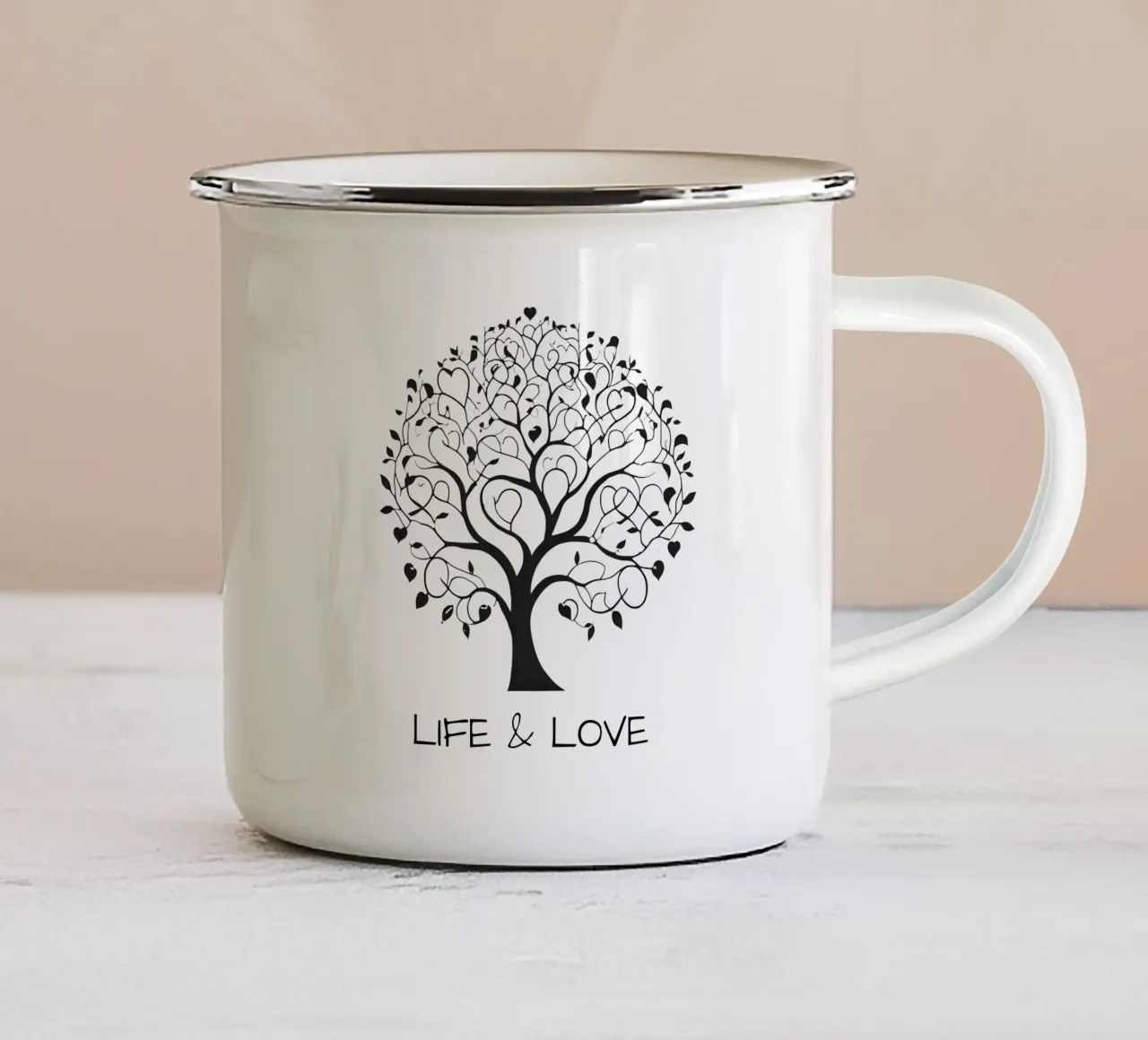 Life & love tazza in smalto da Rezh creations