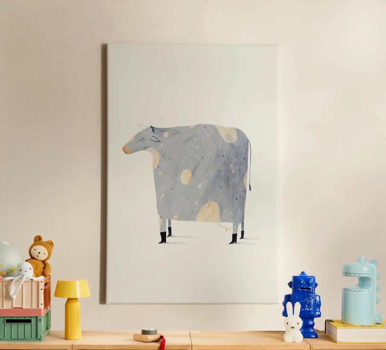 Trude is Krude - Kuh tela con Cornice a cassetta da The Artcircle