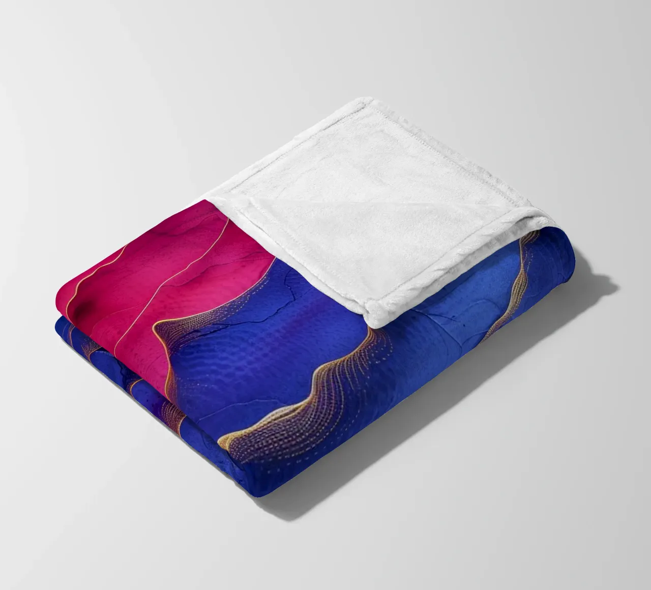 Astrazione blu e rosa coperta in pile da Justyna Jaszke JBJart