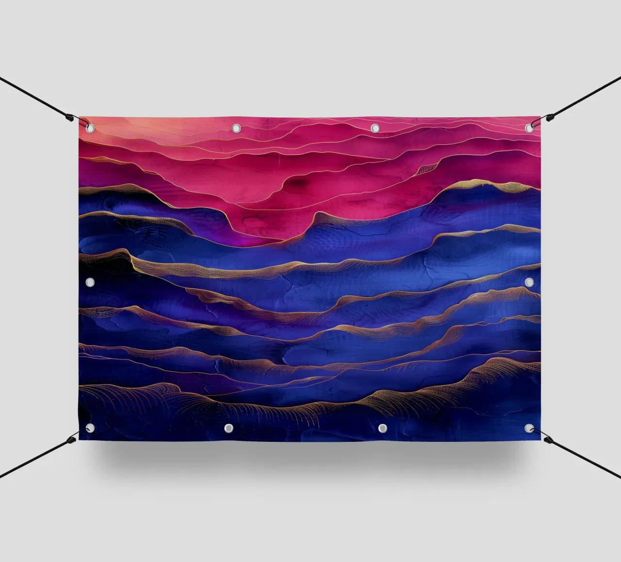Astrazione blu e rosa telo in pvc da Justyna Jaszke JBJart