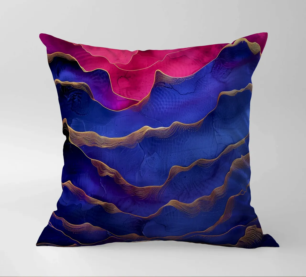 Astrazione blu e rosa cuscino da Justyna Jaszke JBJart