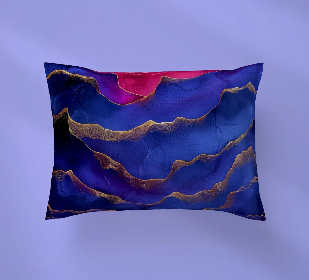Astrazione blu e rosa cuscino da Justyna Jaszke JBJart