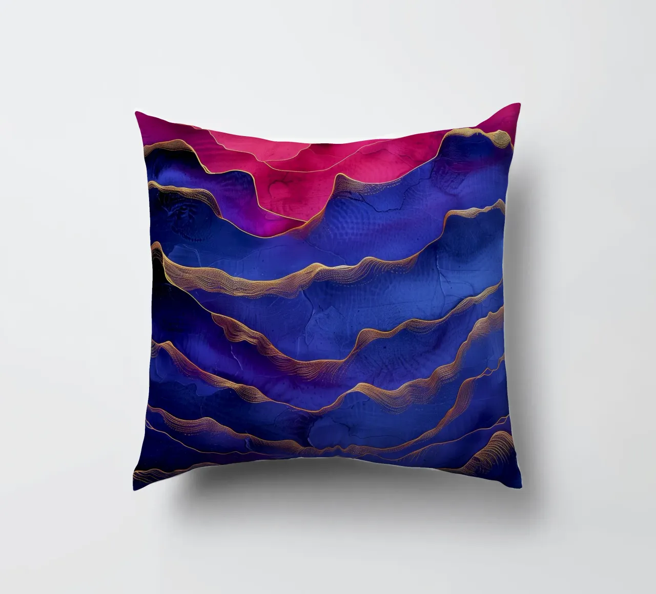 Astrazione blu e rosa cuscino da Justyna Jaszke JBJart