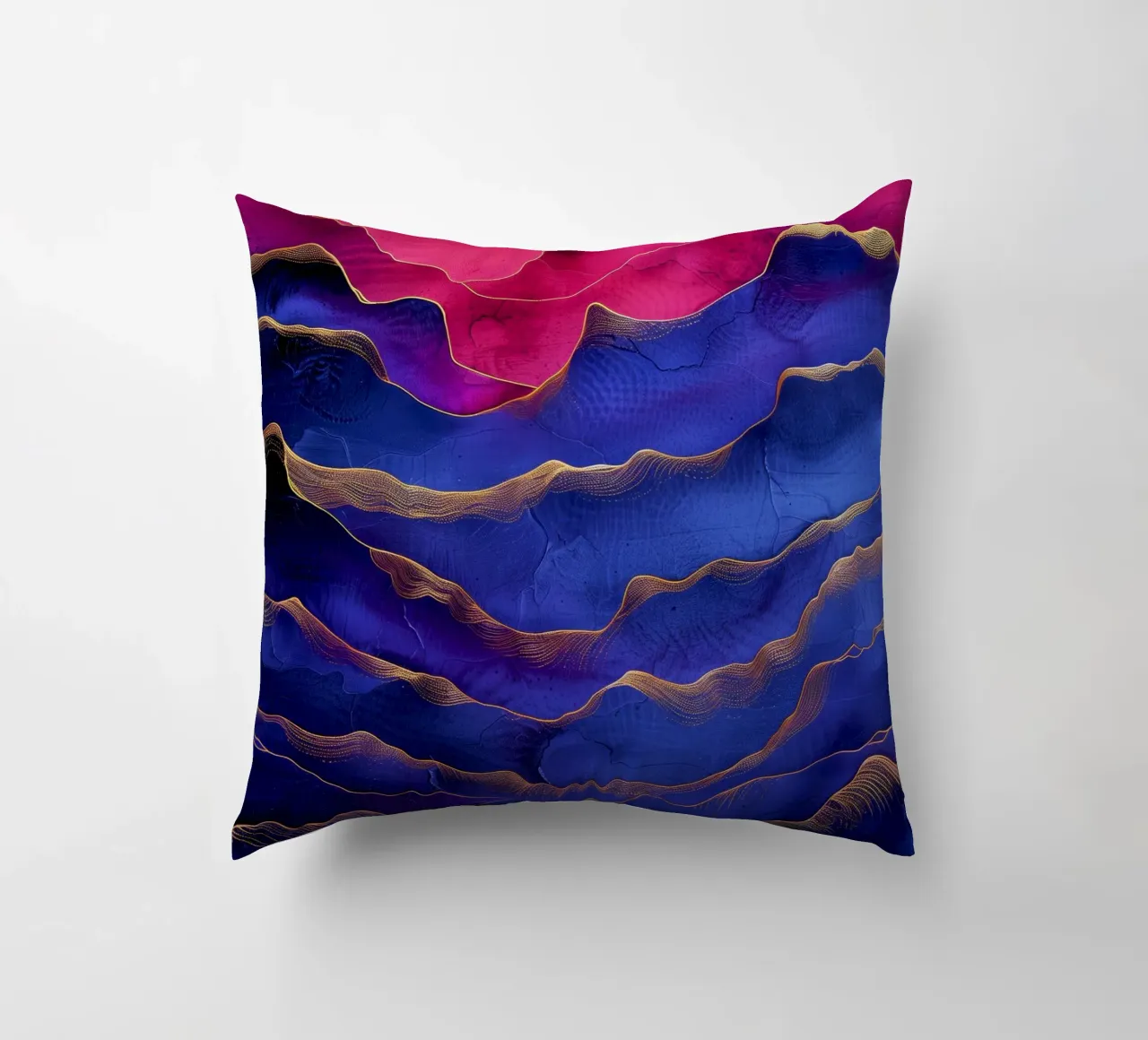 Astrazione blu e rosa cuscino da Justyna Jaszke JBJart