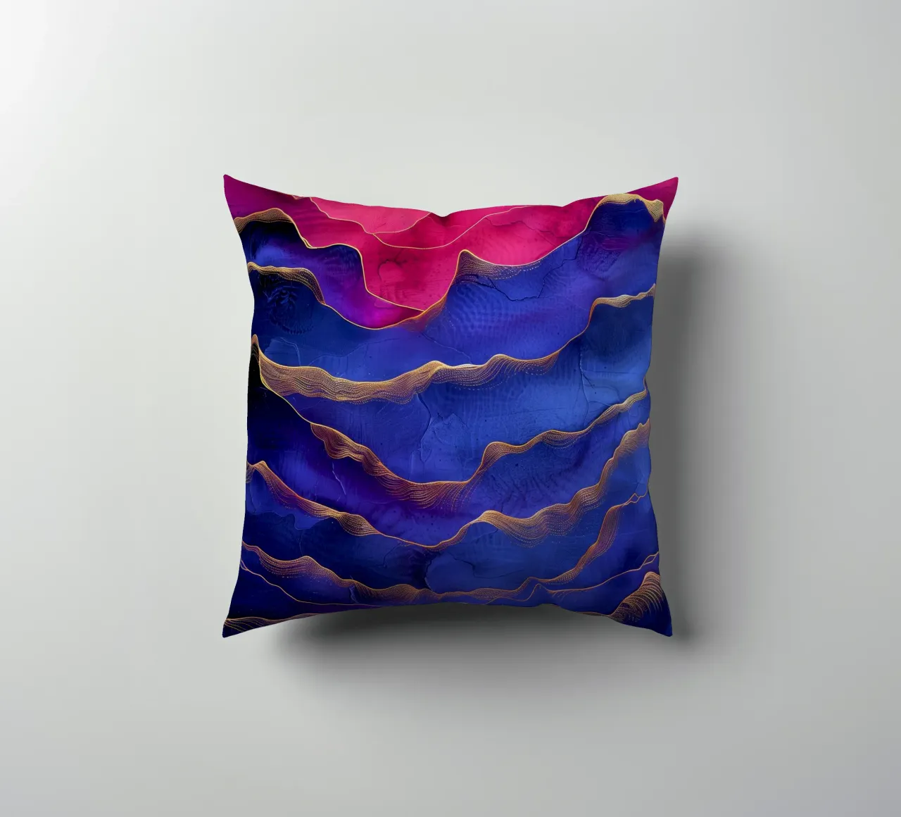 Astrazione blu e rosa cuscino da Justyna Jaszke JBJart