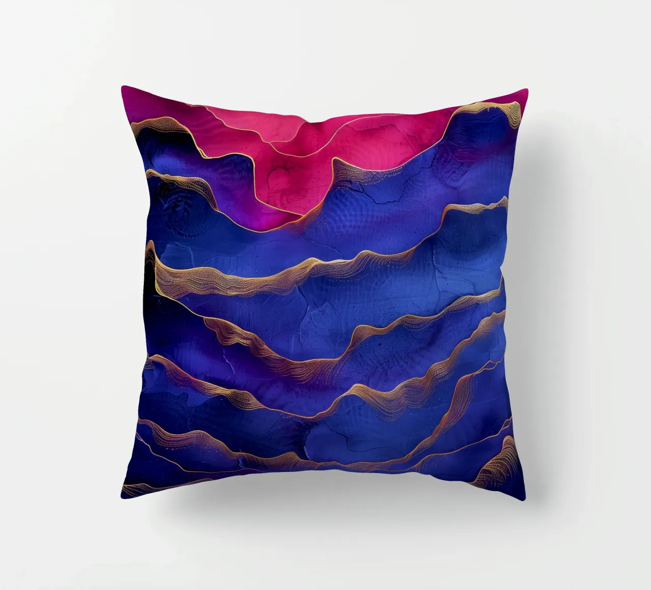 Astrazione blu e rosa cuscino da Justyna Jaszke JBJart