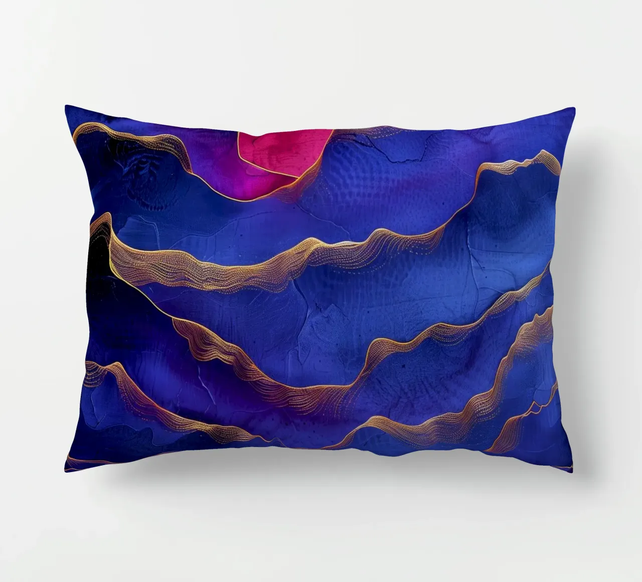 Astrazione blu e rosa cuscino da Justyna Jaszke JBJart