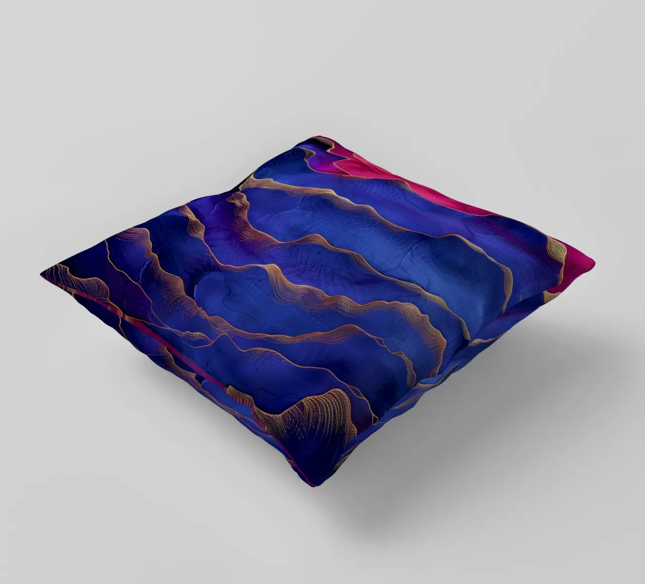 Astrazione blu e rosa cuscino da Justyna Jaszke JBJart