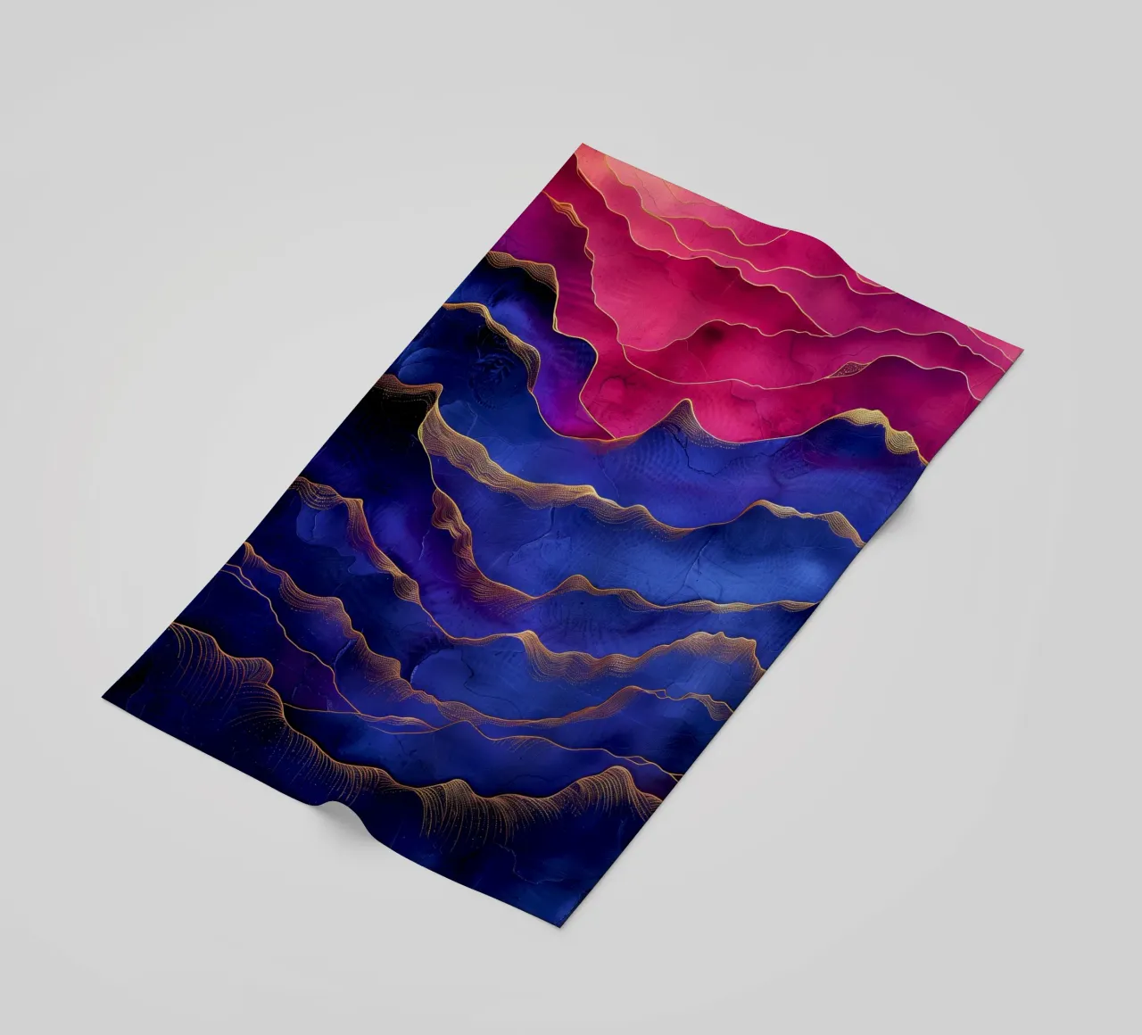 Astrazione blu e rosa telo mare da Justyna Jaszke JBJart