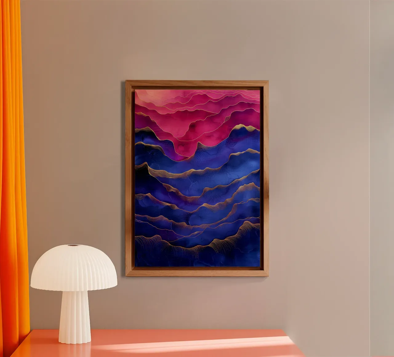 Astrazione blu e rosa alluminio dibond da Justyna Jaszke JBJart