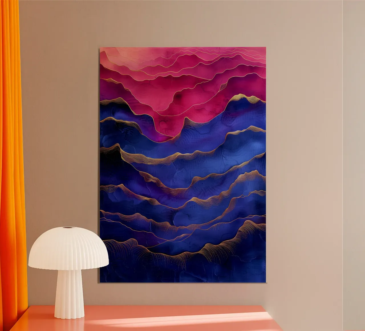 Astrazione blu e rosa carta hahnemühle da Justyna Jaszke JBJart