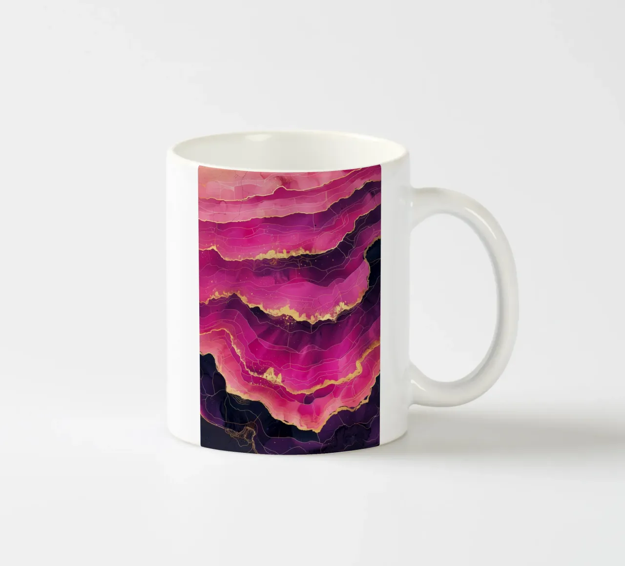 Astrazione rosa e oro nero tazza in ceramica da Justyna Jaszke JBJart