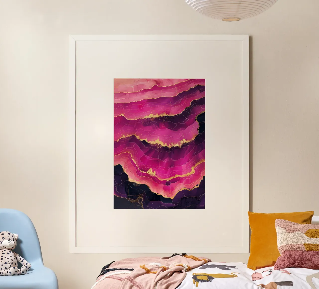 Astrazione rosa e oro nero poster da Justyna Jaszke JBJart