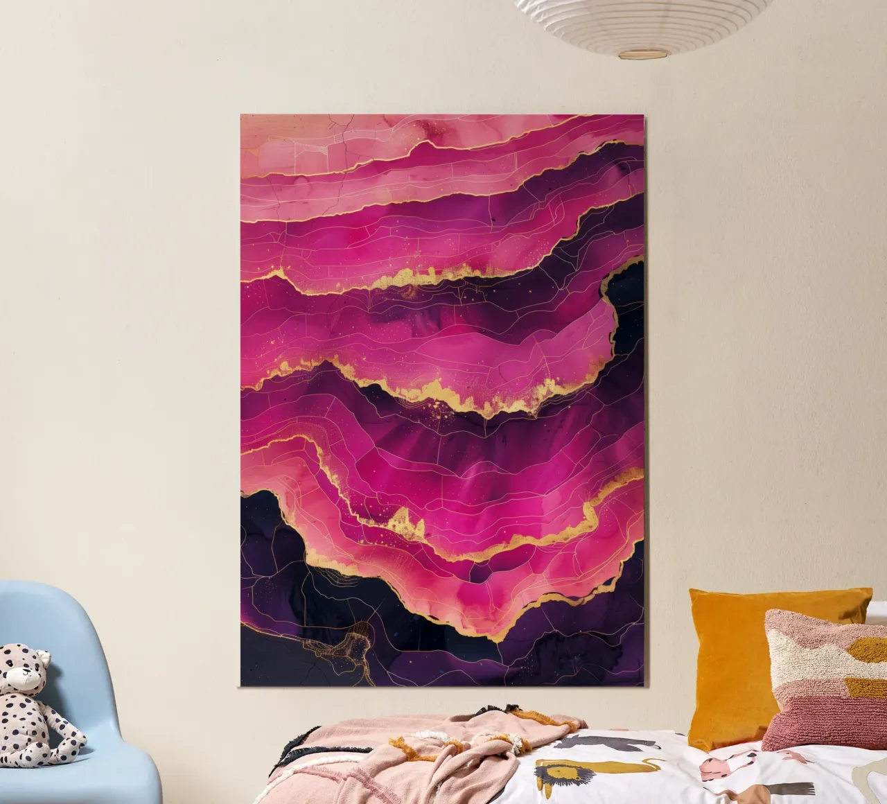 Astrazione rosa e oro nero poster da Justyna Jaszke JBJart