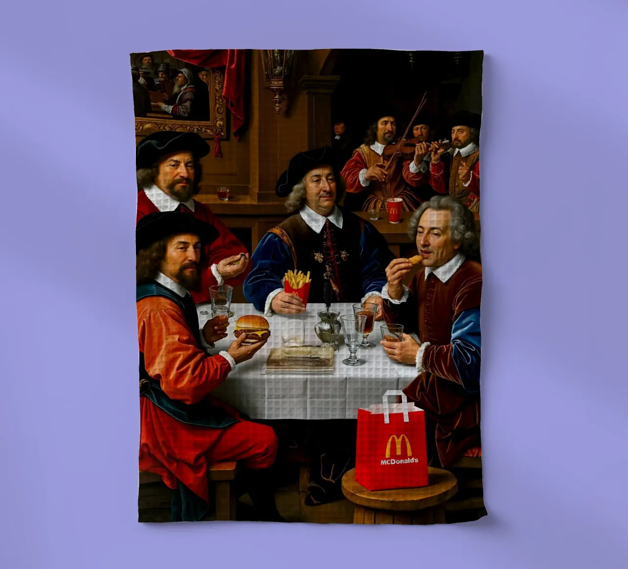 Fast Food, Slow Art : Un festin de la Renaissance | Limited Drop torchon de Renaissance Rebel