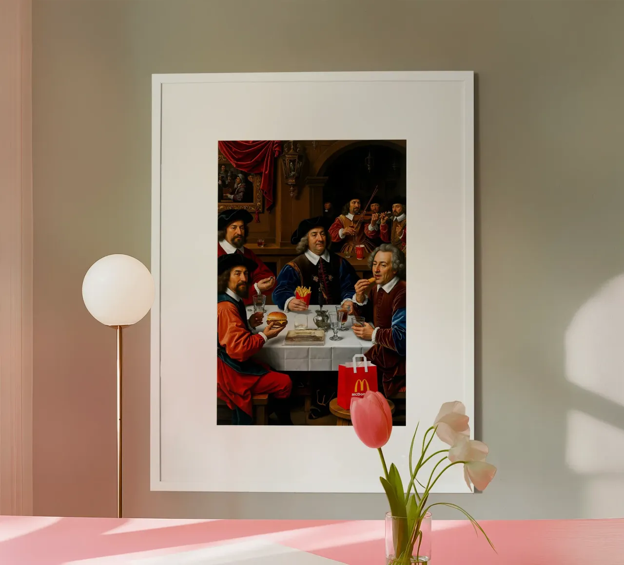 Fast Food, Slow Art: Una festa rinascimentale | Limited Drop poster con telaio in alluminio da Renaissance Rebel