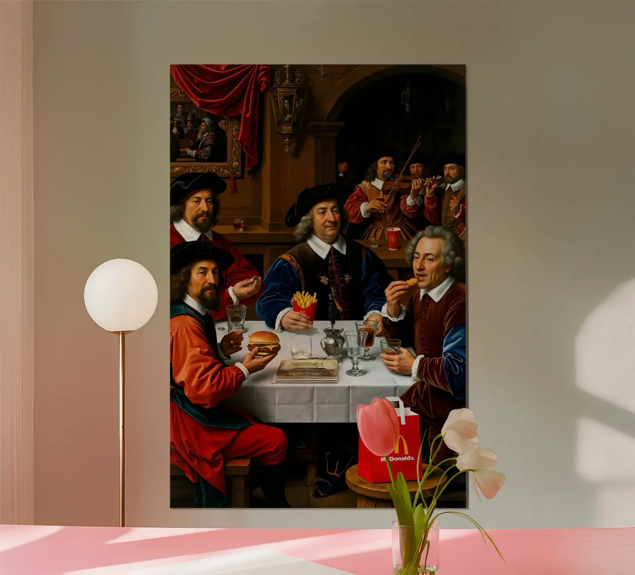 Fast Food, Slow Art: Una festa rinascimentale | Limited Drop poster con telaio in alluminio da Renaissance Rebel