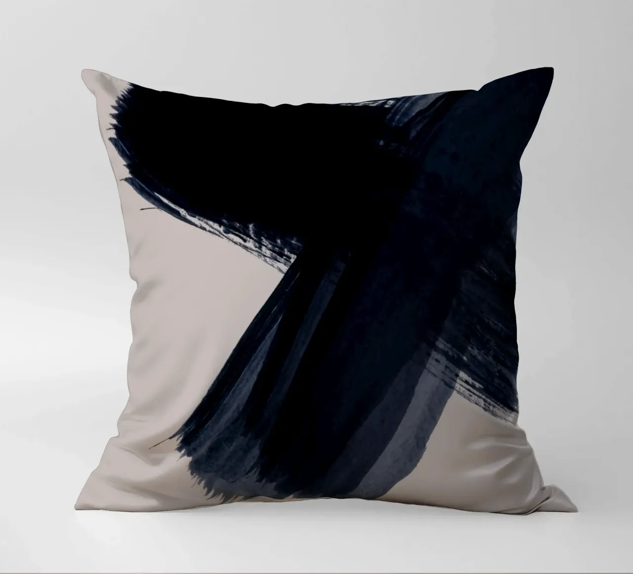 Strokes 5 | Indigo Brush on Neutral cuscino da sabidussi