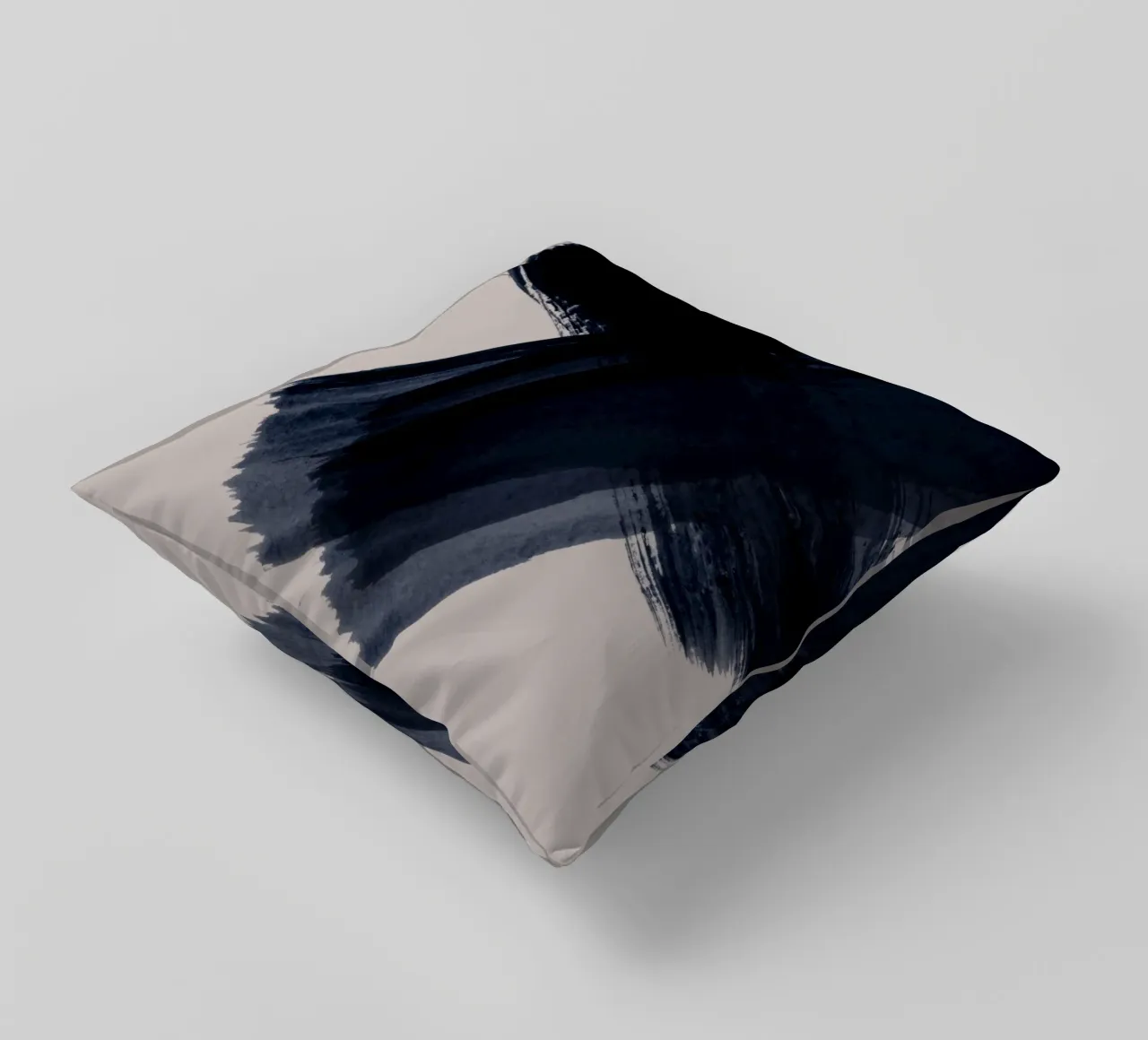 Strokes 5 | Indigo Brush on Neutral cuscino da sabidussi