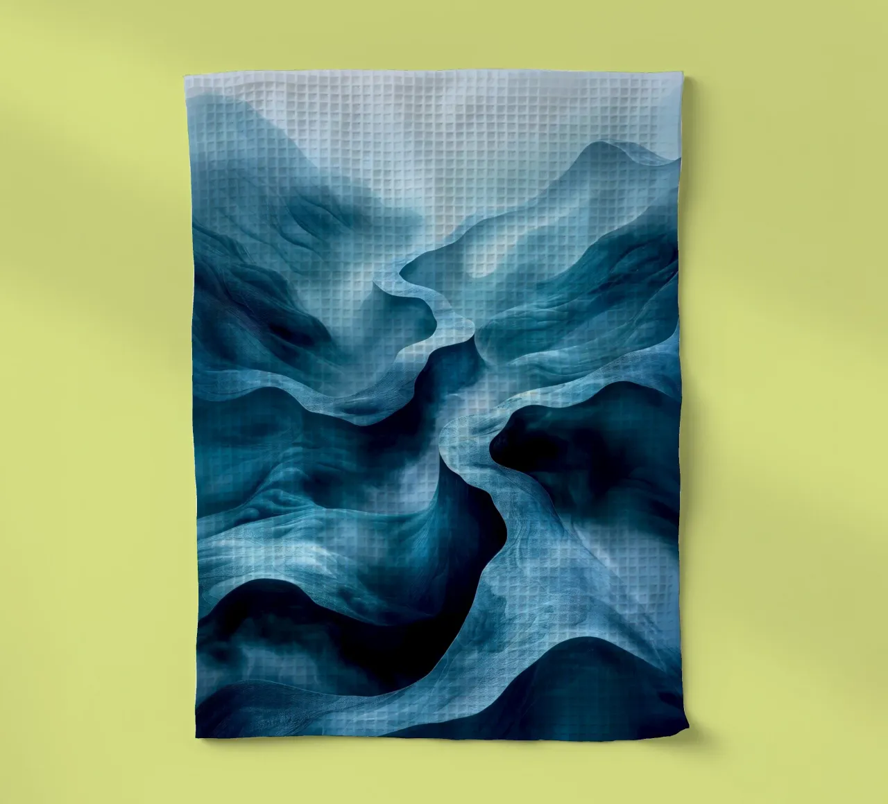 Abstraction d'un paysage bleu torchon de Justyna Jaszke JBJart
