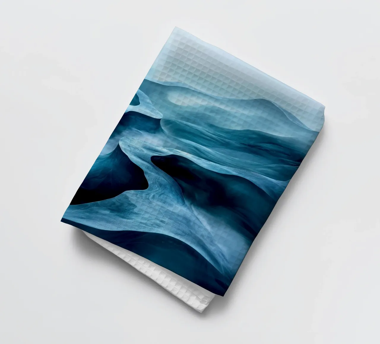 Abstraction d'un paysage bleu torchon de Justyna Jaszke JBJart