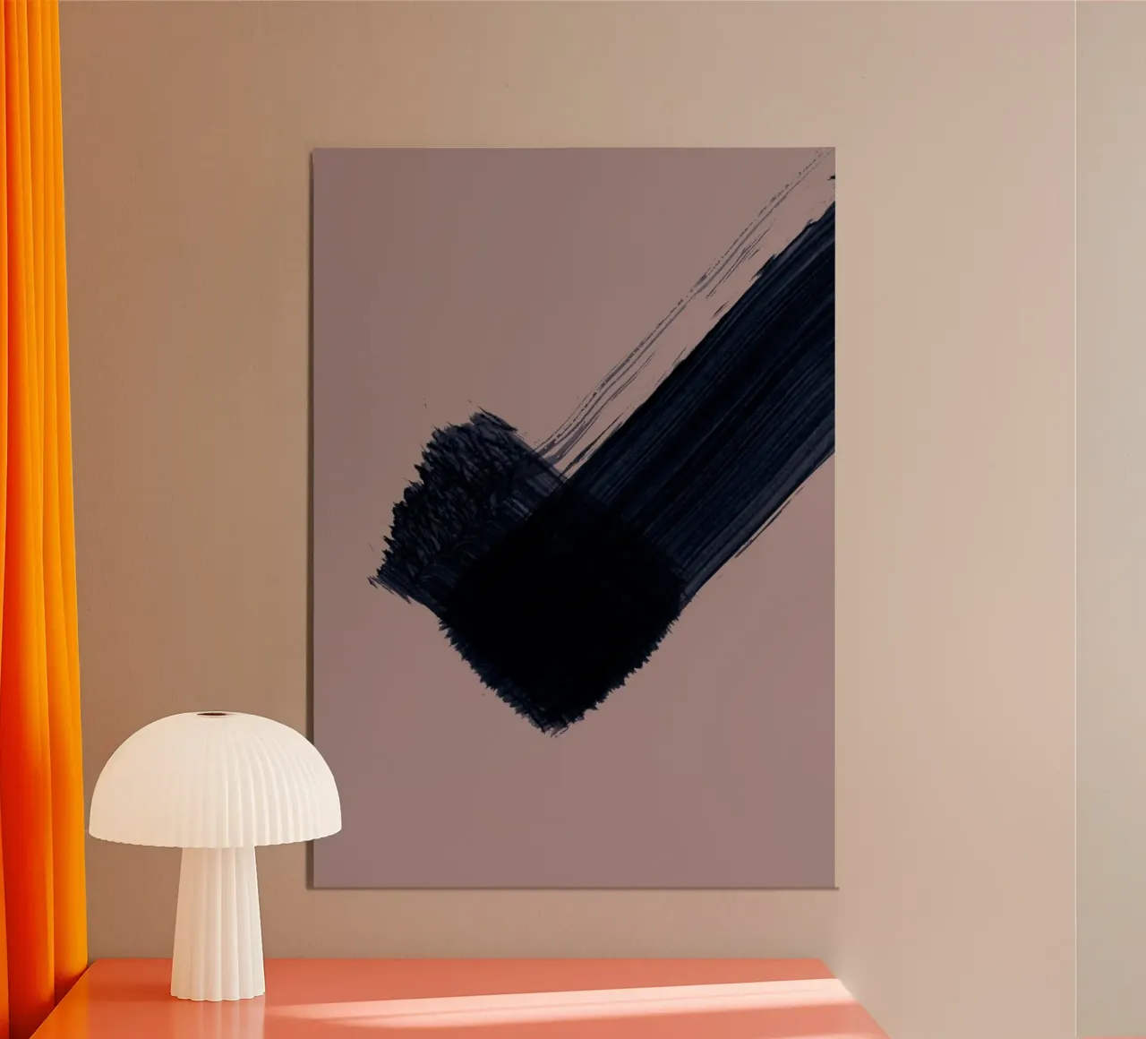Strokes 5B | Indigo Dark Blue Brush Stroke Abstract poster con telaio in plastica da sabidussi