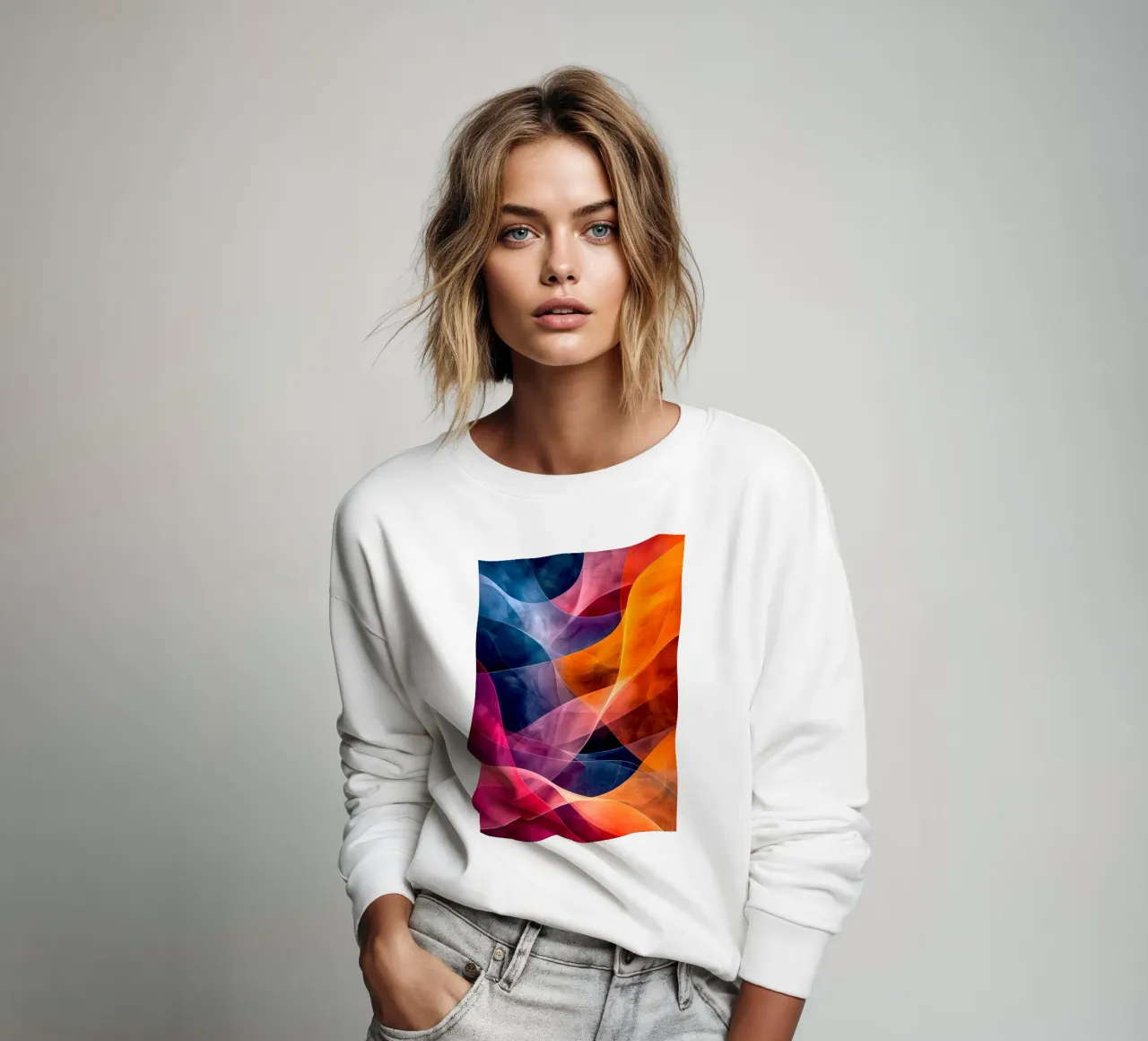 Astrazione colori e linee felpa da Justyna Jaszke JBJart