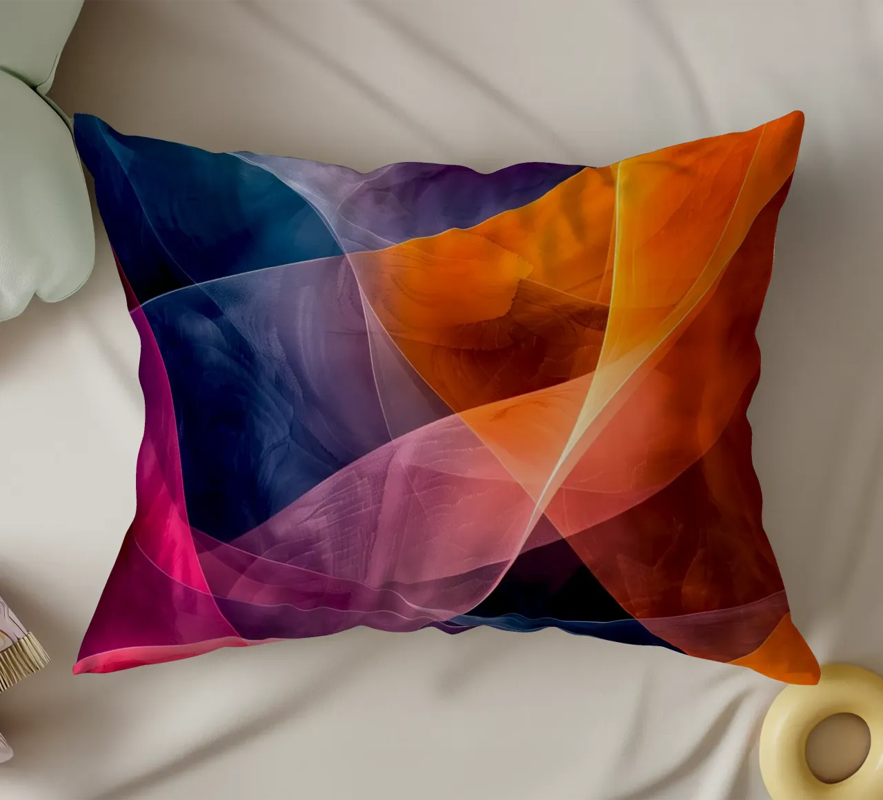 Astrazione colori e linee cuscino da Justyna Jaszke JBJart