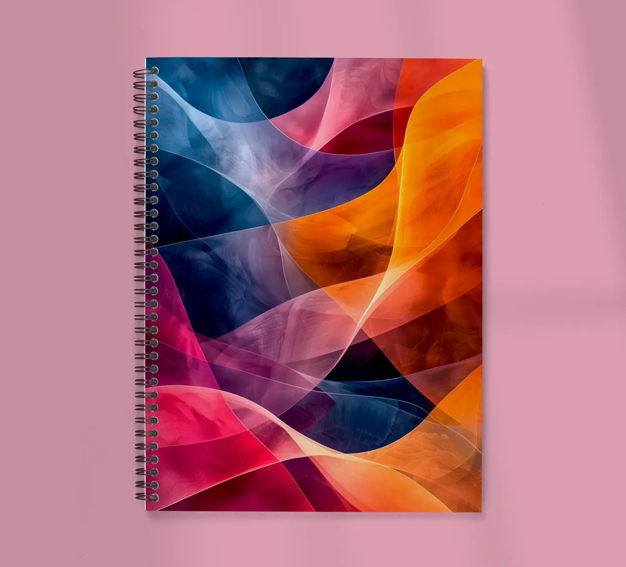 Abstraction colors and lines spiral notebook by Justyna Jaszke JBJart