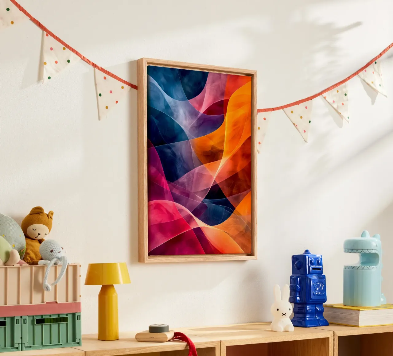 Abstraction colors and lines canvas by Justyna Jaszke JBJart