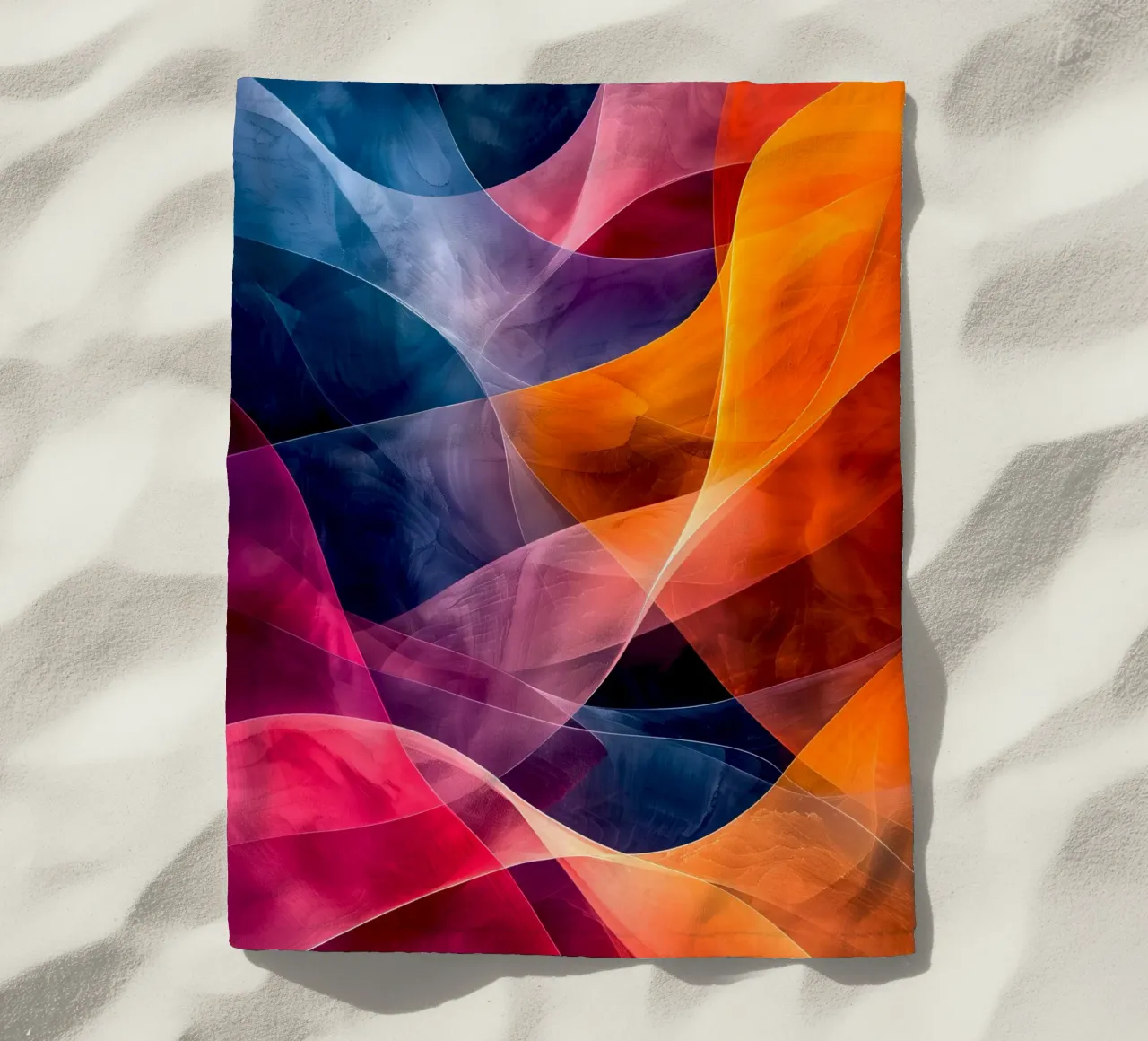 Astrazione colori e linee telo mare da Justyna Jaszke JBJart