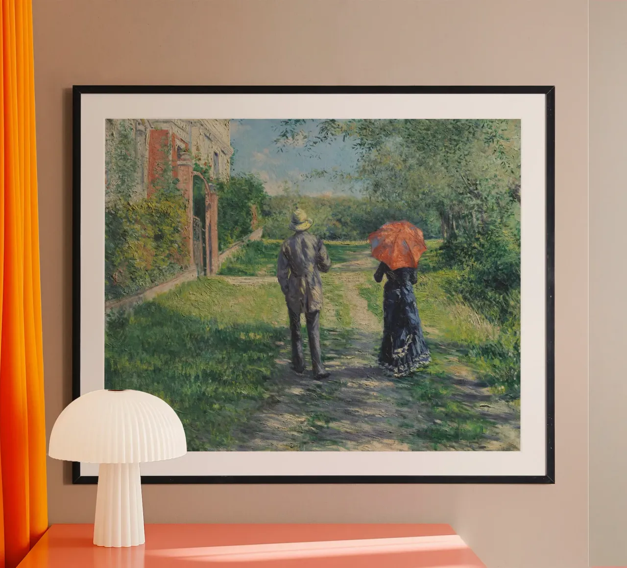 Gustave Caillebotte - Chemin Montant poster con telaio in legno da Timeless Artworks