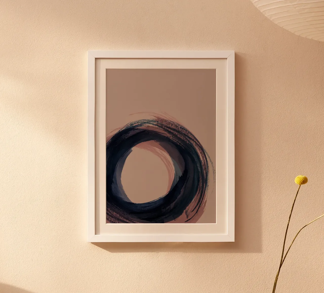 Strokes 5C | Enso Circle Abstract | Dark Blue Indigo & Rose hahnemühle van sabidussi