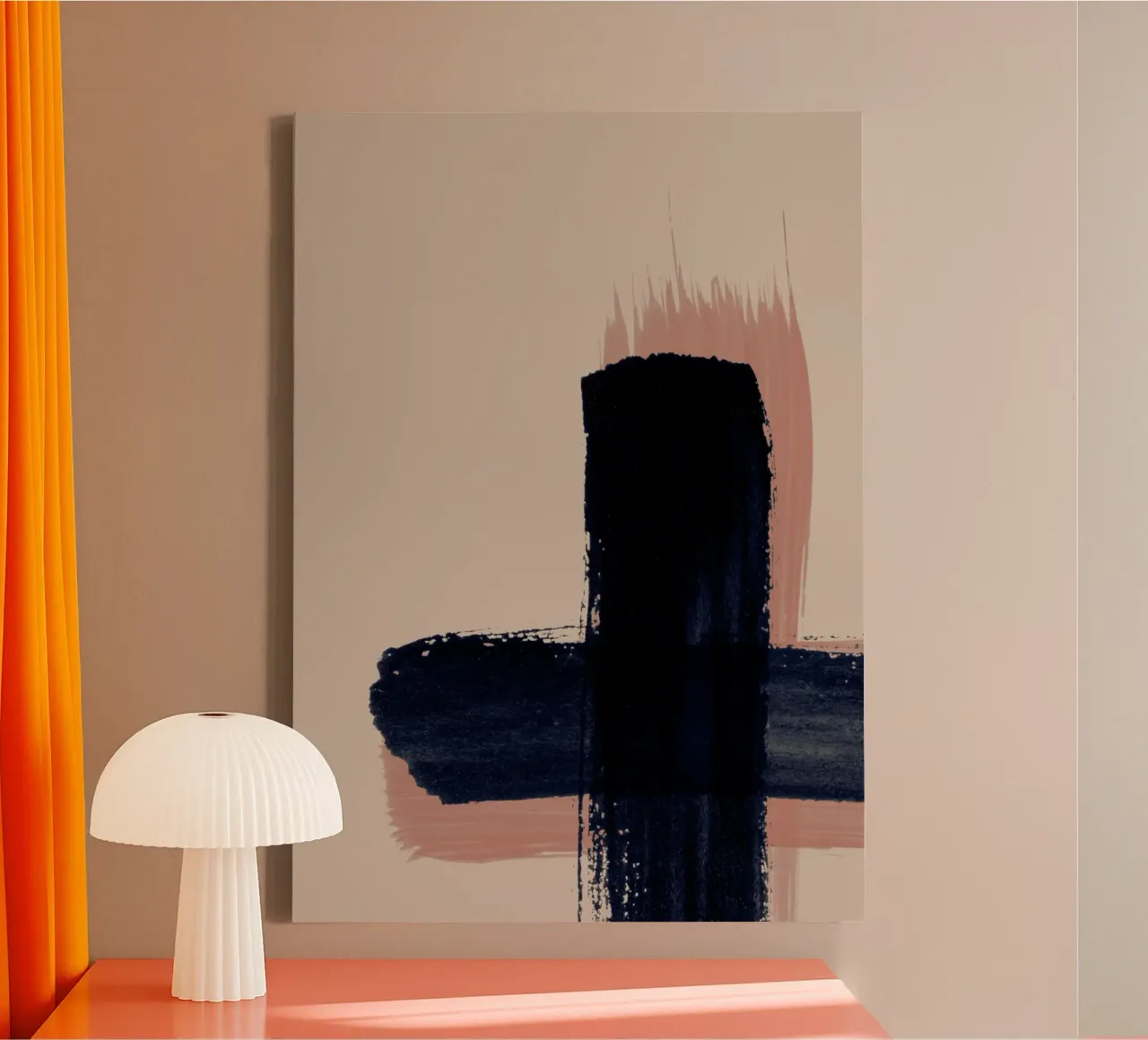 Strokes 5D | Indigo Brush Stroke Abstract tela con Cornice a cassetta da sabidussi