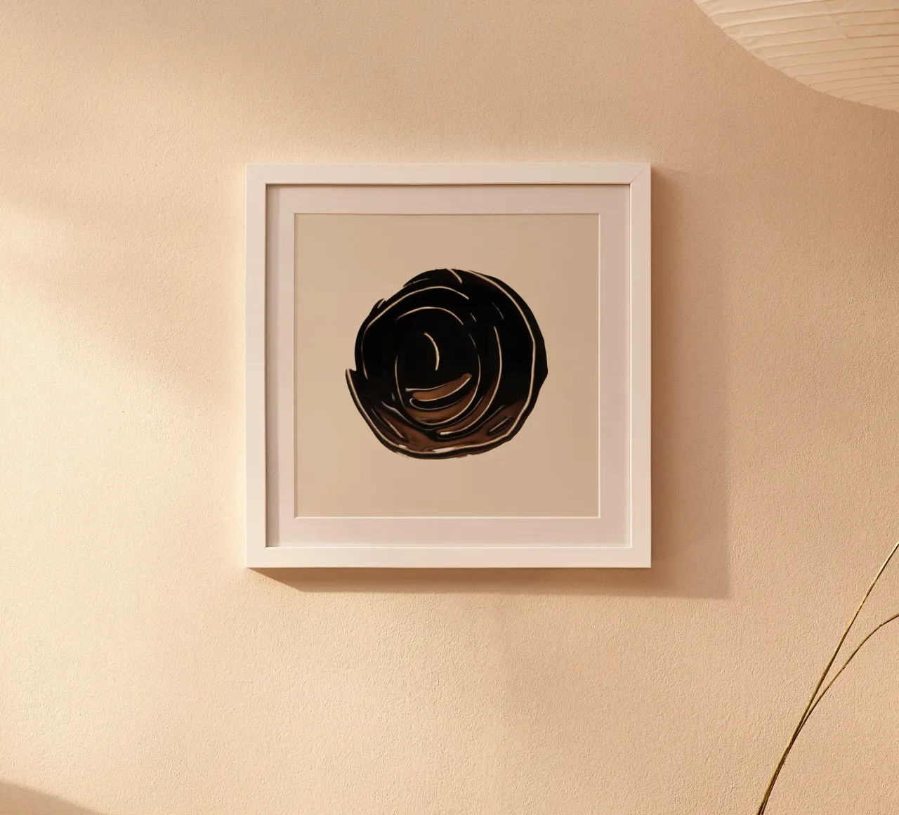Ink Shape 2 | Minimal Abstract Poster mit Holzrahmen von sabidussi