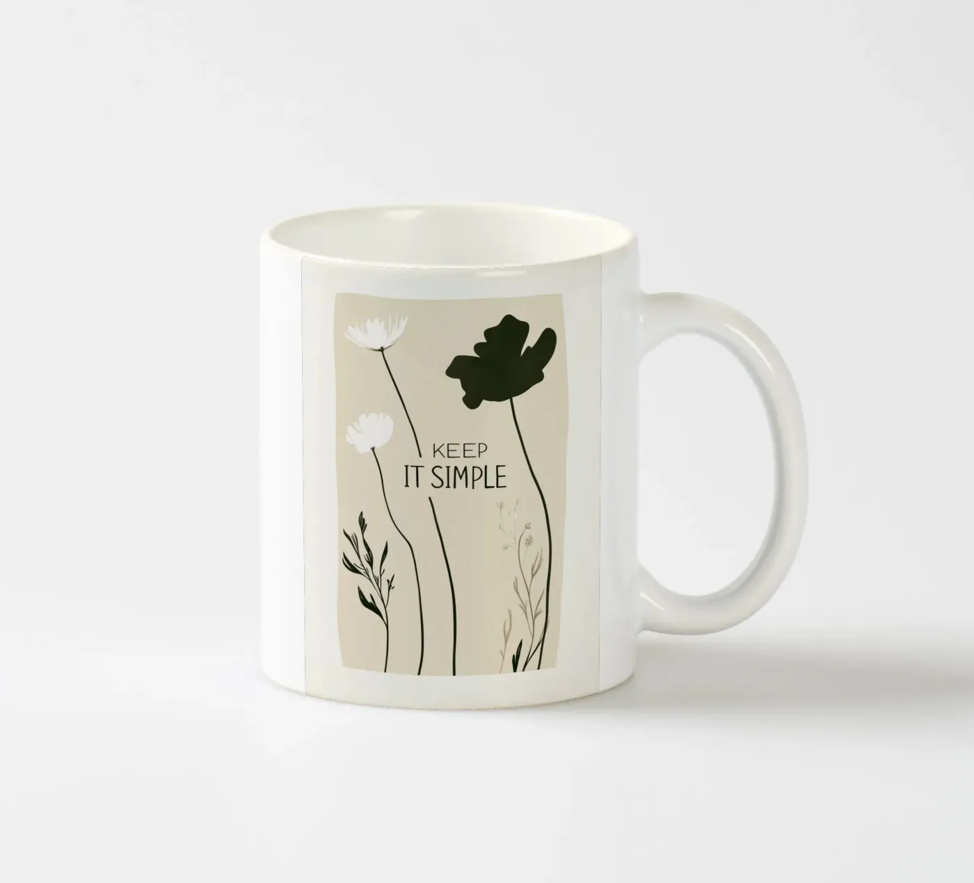 Keep It Simple ceramic mug by treechild