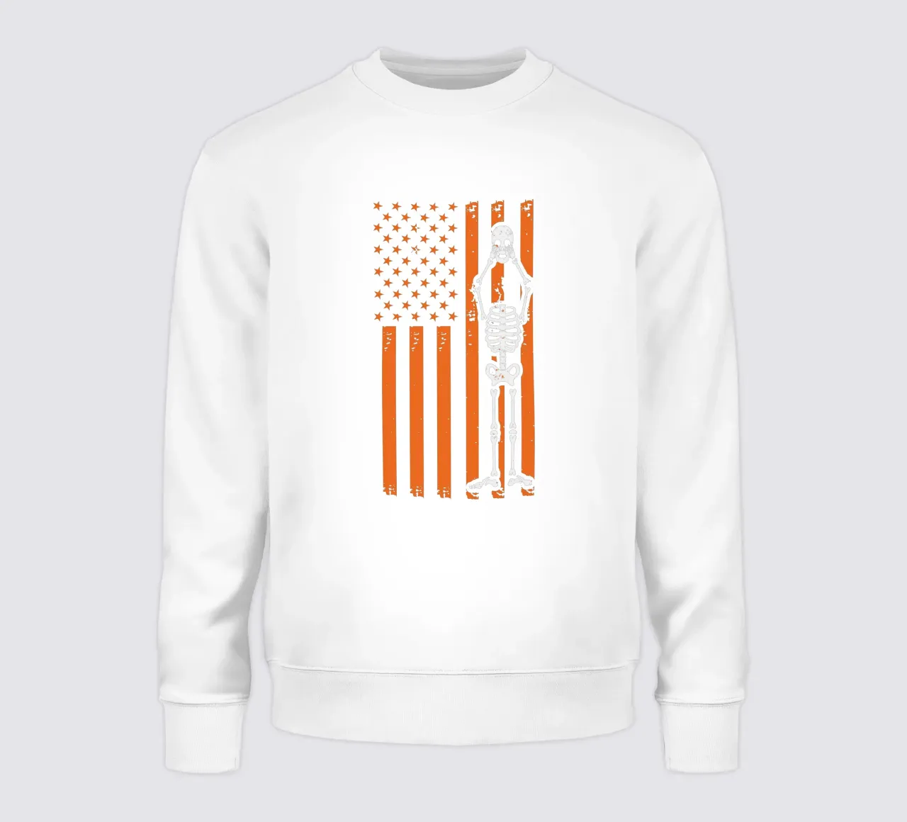 Skeleton and American flag felpa da edsonramosart