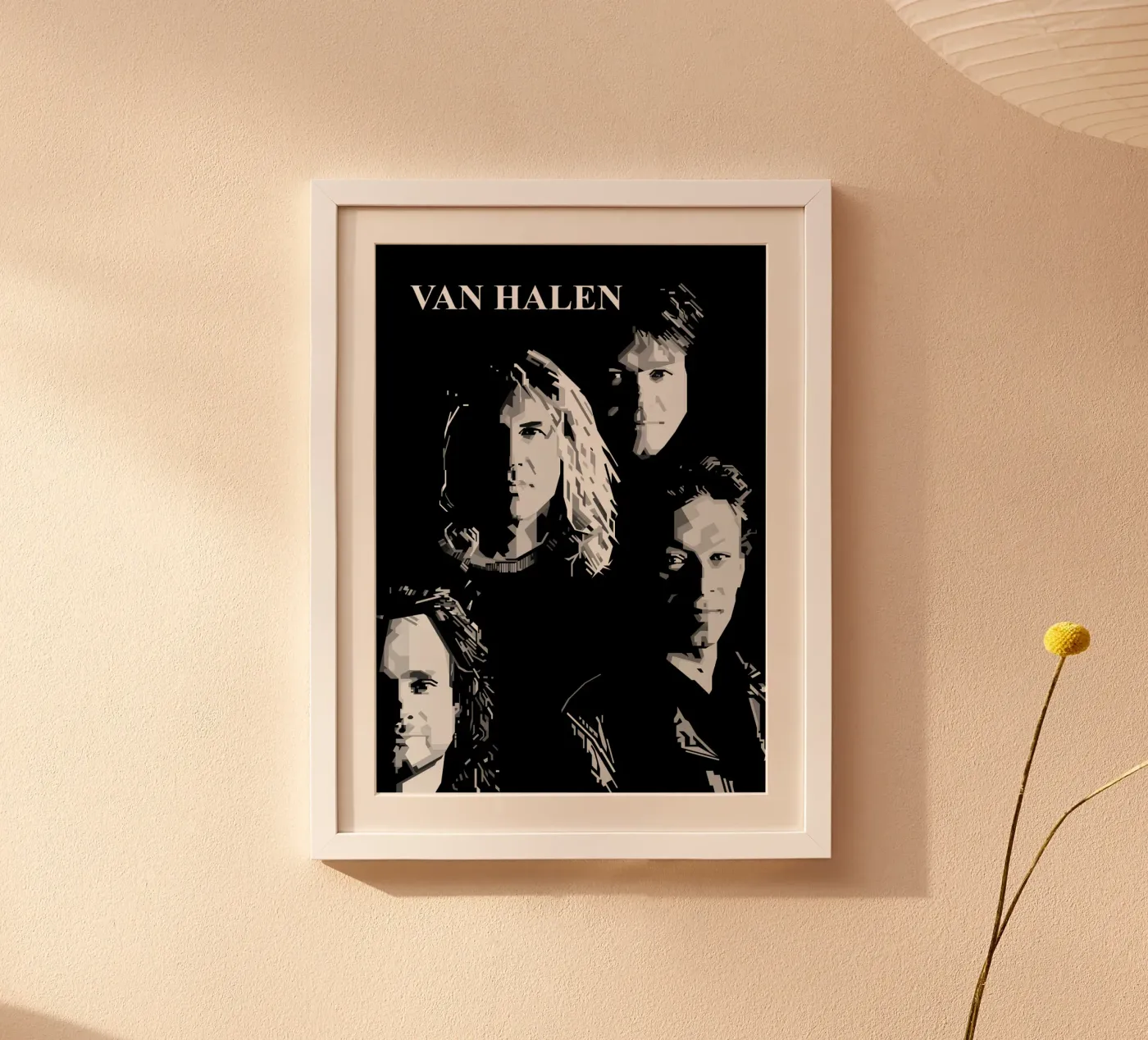Van Halen Grayscale WPAP poster da YUDHISGRAFIS