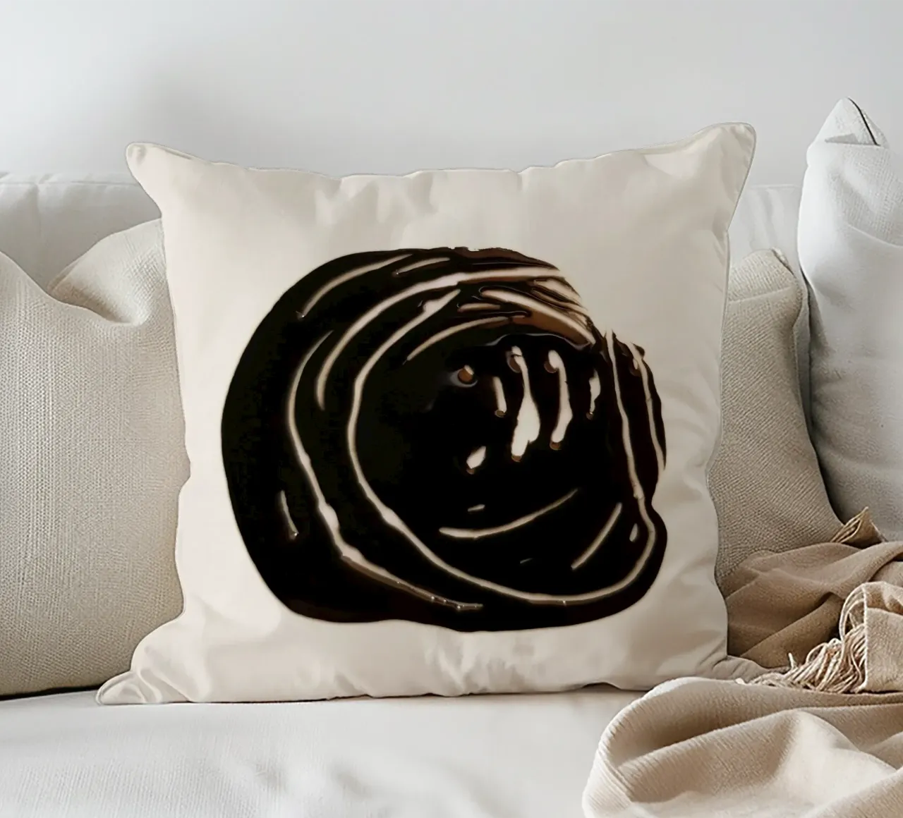 Ink Shape 1 | Minimal Abstract Kissen von sabidussi