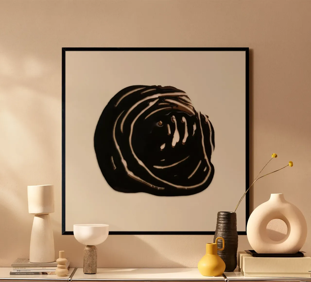 Ink Shape 1 | Minimal Abstract Poster mit Kunststoffrahmen von sabidussi
