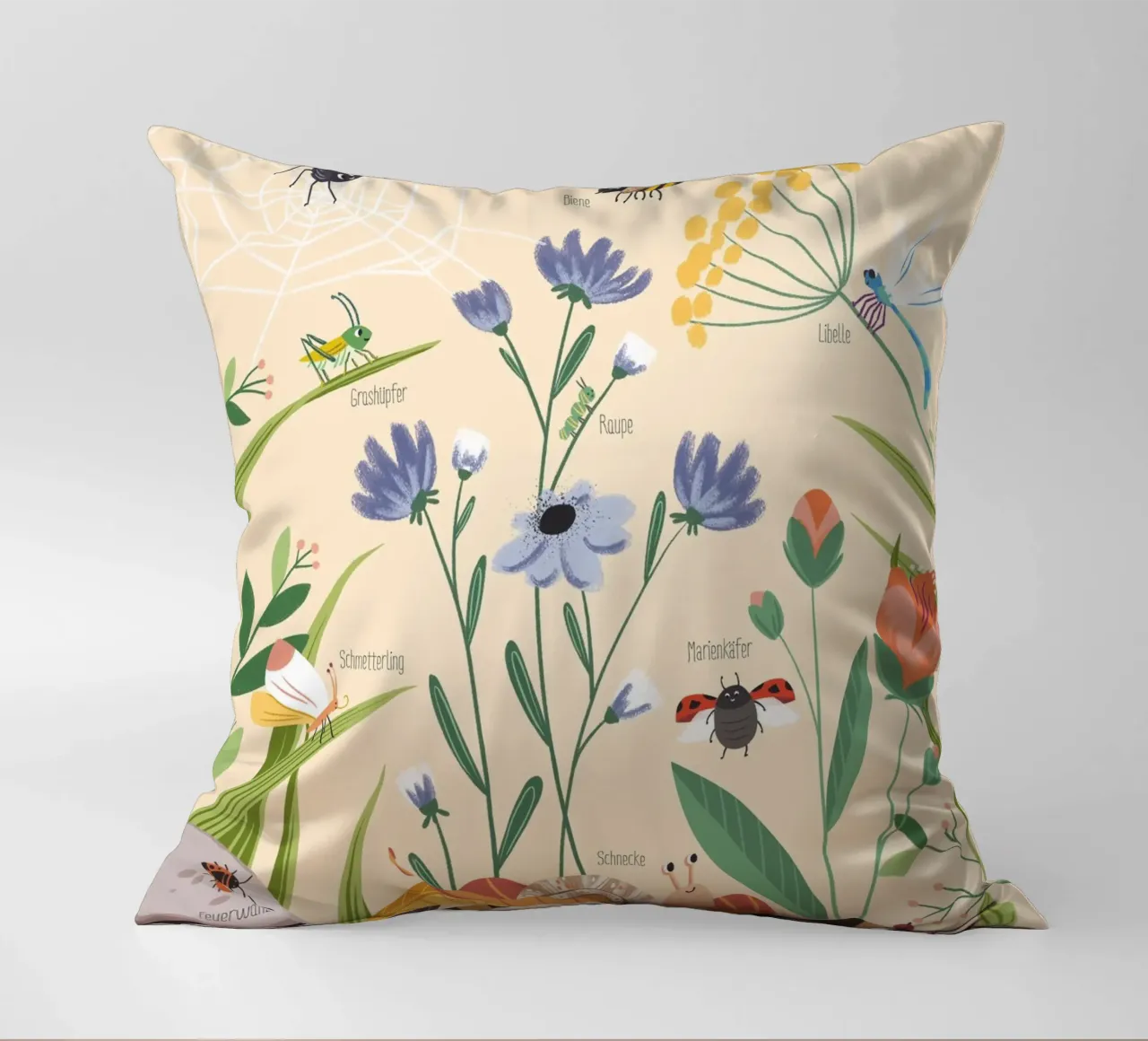 Gartentiere decorative cushion by VIERUNDFÜNFZIG